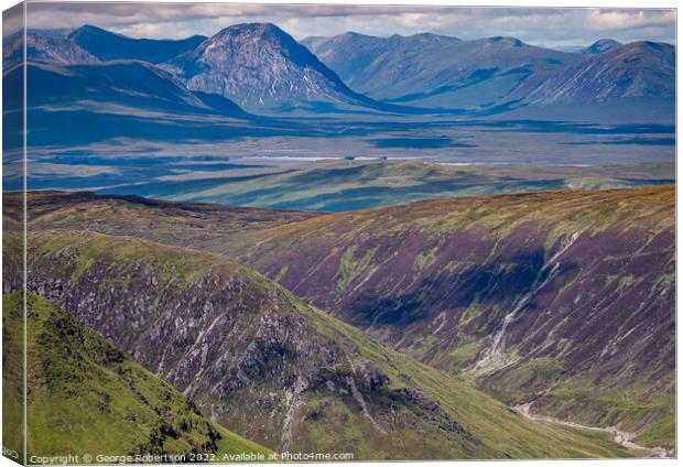 Looking across the moors into Glencoe Canvas Print by George Robertson