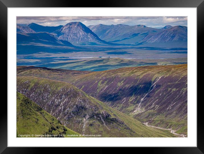 Looking across the moors into Glencoe Framed Mounted Print by George Robertson