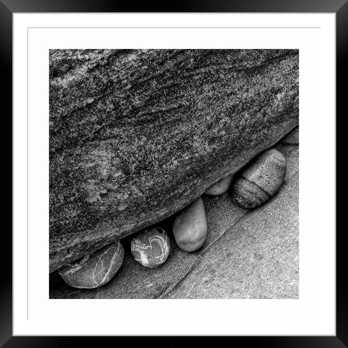 Pebbles in mono Framed Mounted Print by JC studios LRPS ARPS