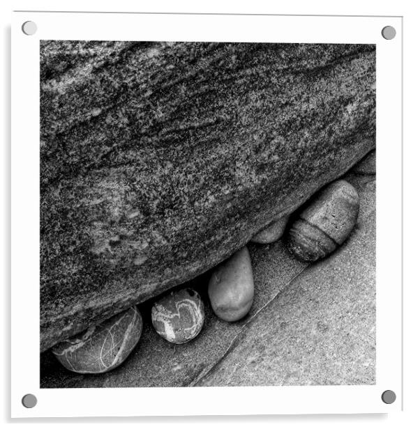 Pebbles in mono Acrylic by JC studios LRPS ARPS