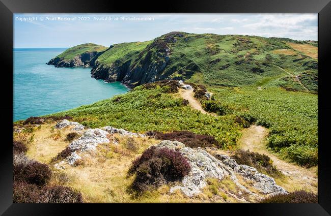 Coast Path Anglesey Wales Framed Print by Pearl Bucknall