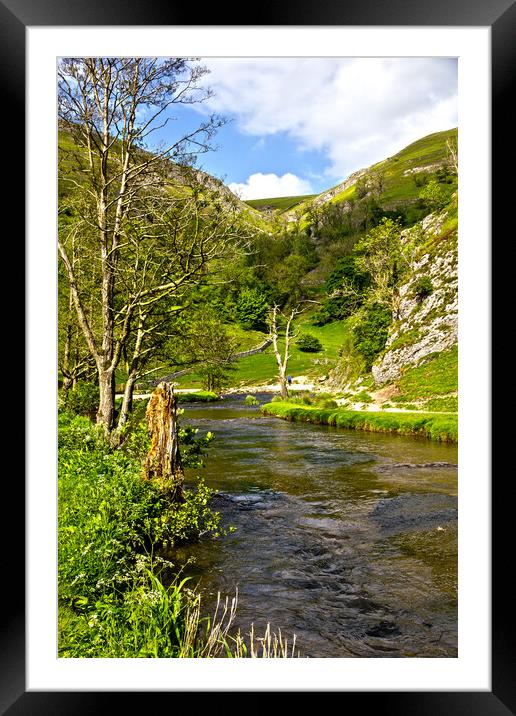 The River Dove at Dovedale. Framed Mounted Print by Darren Burroughs
