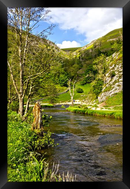 The River Dove at Dovedale. Framed Print by Darren Burroughs