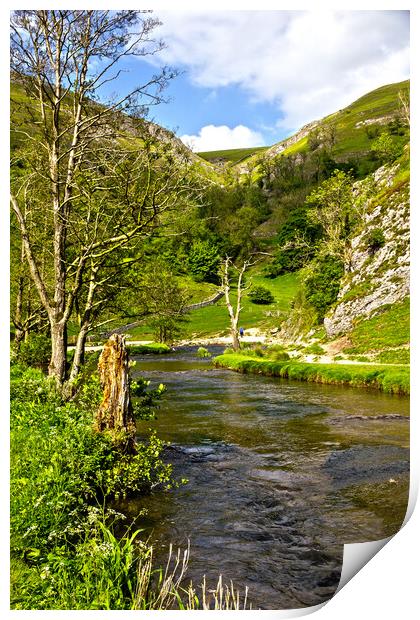 The River Dove at Dovedale. Print by Darren Burroughs