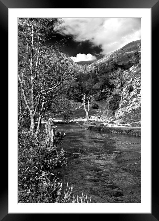 The river Dove at Dovedale Framed Mounted Print by Darren Burroughs