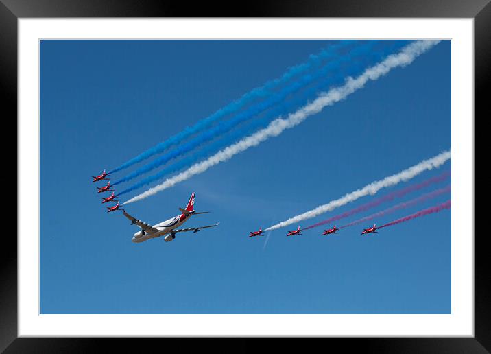 The Red Arrows and Voyager Framed Mounted Print by J Biggadike