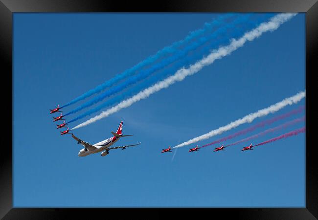 The Red Arrows and Voyager Framed Print by J Biggadike