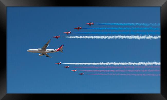 The Red Arrows and Voyager KC2 Framed Print by J Biggadike