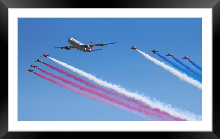 The Red Arrows and Vespina Framed Mounted Print by J Biggadike