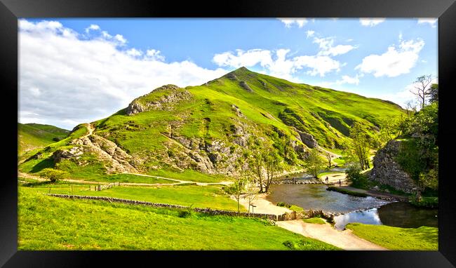 Dovedale and Thorpe Cloud Framed Print by Darren Burroughs
