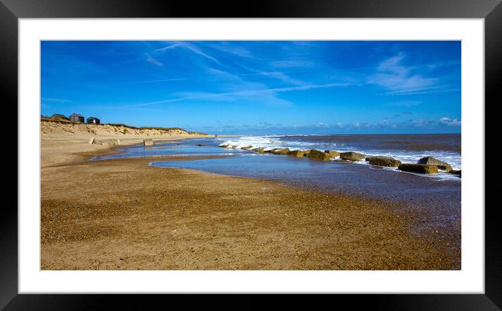 Winterton beach Norfolk Framed Mounted Print by Darren Burroughs