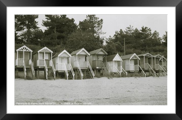 Beach Huts Wells-next-the-Sea Framed Mounted Print by Elaine Anne Baxter