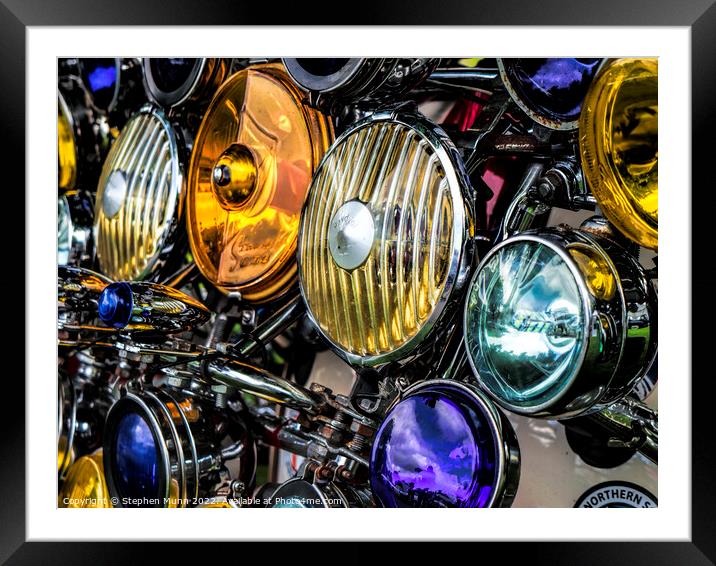 Close up Vespa scooter Lights Framed Mounted Print by Stephen Munn