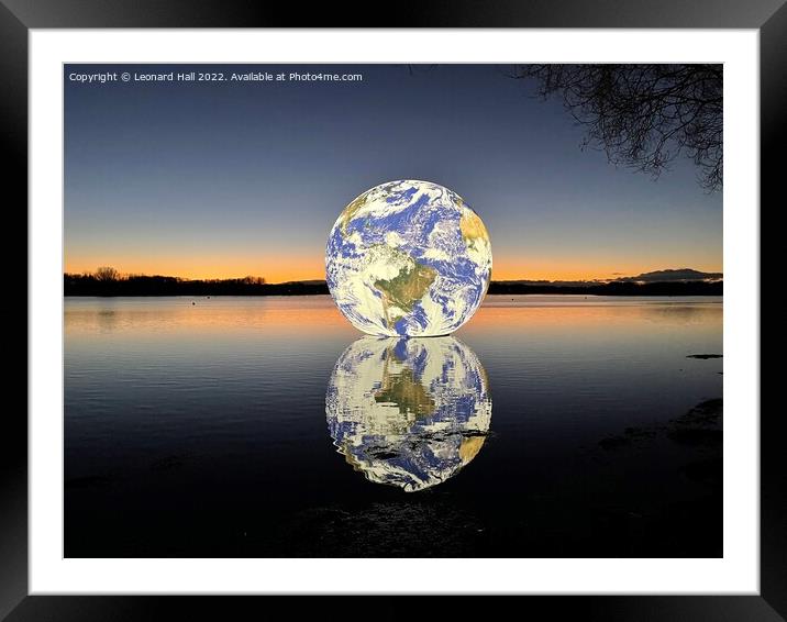 Earth on  Pennington Flash Framed Mounted Print by Leonard Hall