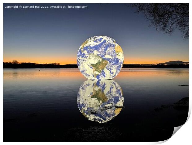 Earth on  Pennington Flash Print by Leonard Hall