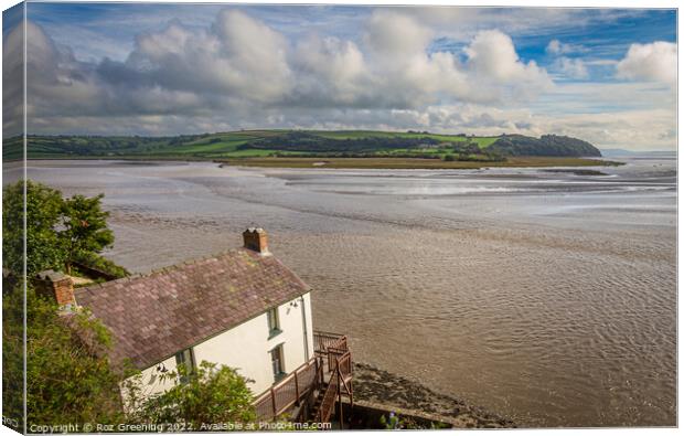 Dylan Thomas Boathouse Laugharne  Canvas Print by Roz Greening