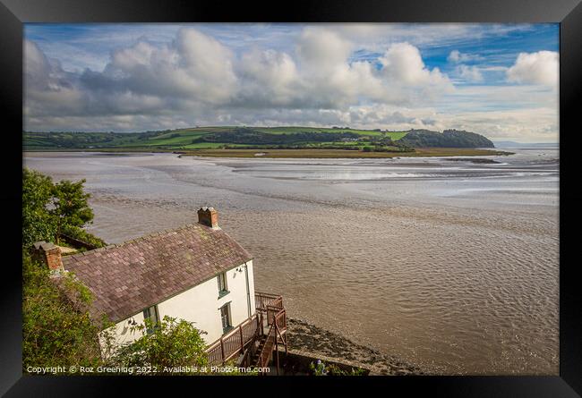 Dylan Thomas Boathouse Laugharne  Framed Print by Roz Greening