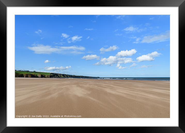 Sand blowing across Lunanbay beach Framed Mounted Print by Joe Dailly