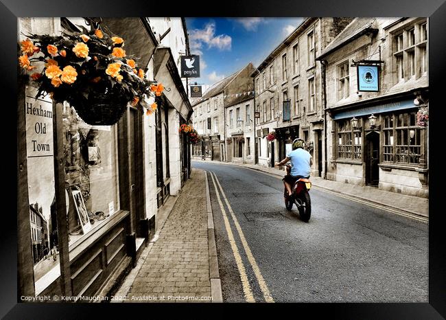 Vibrant Hexham Street Scene Framed Print by Kevin Maughan