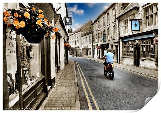 Vibrant Hexham Street Scene Print by Kevin Maughan