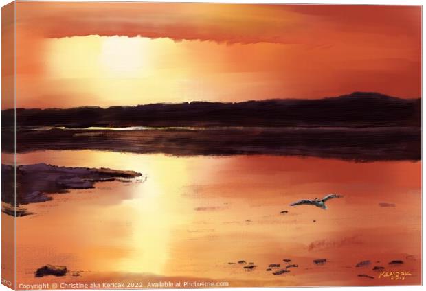 Sunset over Camber Canvas Print by Christine Kerioak