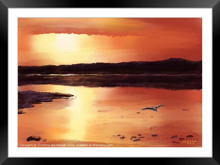 Sunset over Camber Framed Mounted Print by Christine Kerioak