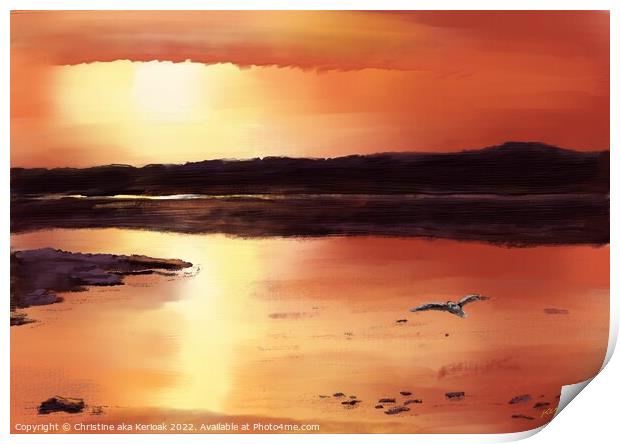 Sunset over Camber Print by Christine Kerioak
