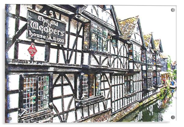 The old Weavers house. Canterbury, England. Acrylic by Luigi Petro