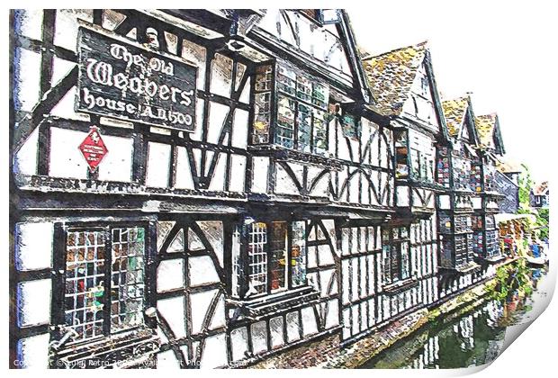 The old Weavers house. Canterbury, England. Print by Luigi Petro
