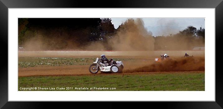 British Grasstrack Racing Framed Mounted Print by Sharon Lisa Clarke