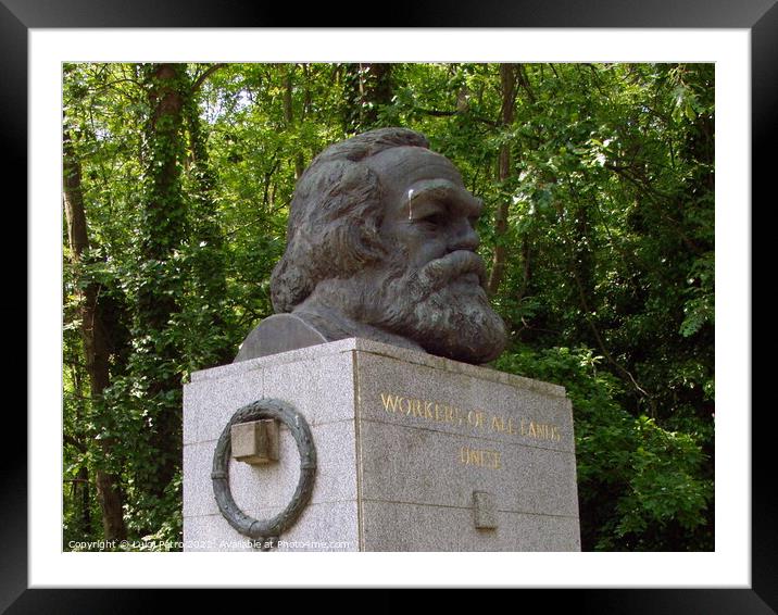 Tomb of Karl Marx in Highgate cemetery, London, United Kingdom. Framed Mounted Print by Luigi Petro