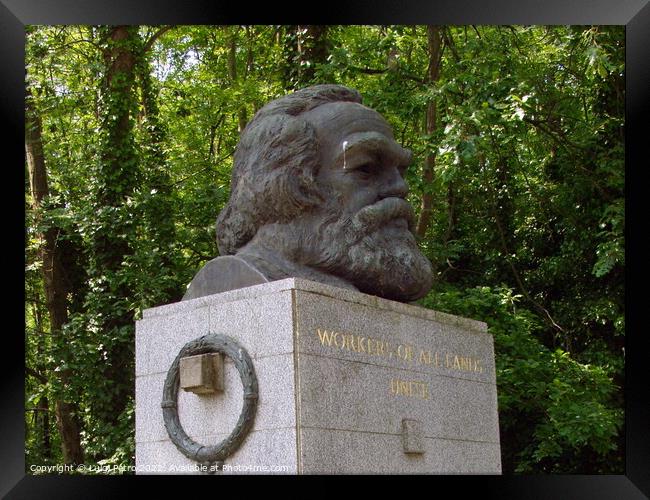 Tomb of Karl Marx in Highgate cemetery, London, United Kingdom. Framed Print by Luigi Petro