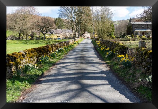 Quiet Countryside Road on a Beautiful Spring Day. Framed Print by Steve Gill