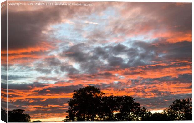 Strange Coloured Clouds over Cardiff July 2022 Canvas Print by Nick Jenkins