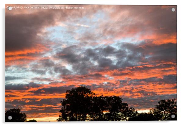 Strange Coloured Clouds over Cardiff July 2022 Acrylic by Nick Jenkins