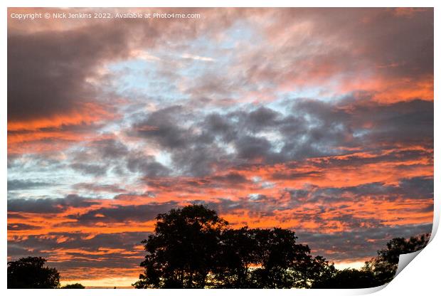 Strange Coloured Clouds over Cardiff July 2022 Print by Nick Jenkins