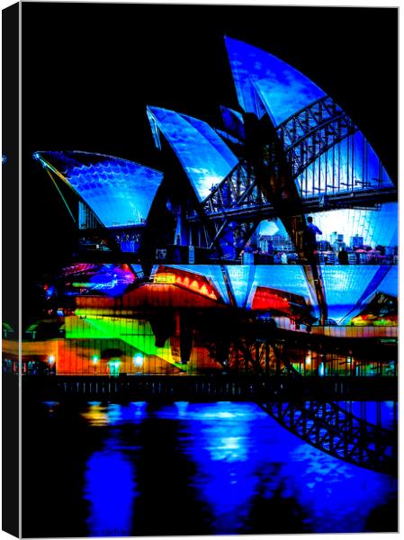 Others Opera House & Bridge Sydney Harbour Canvas Print by peter tachauer