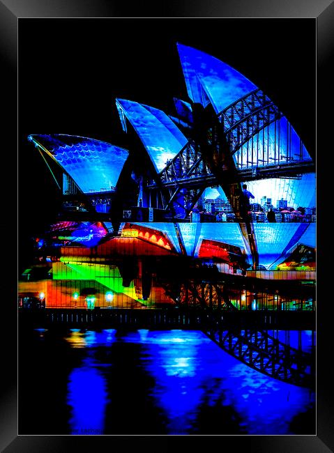Others Opera House & Bridge Sydney Harbour Framed Print by peter tachauer
