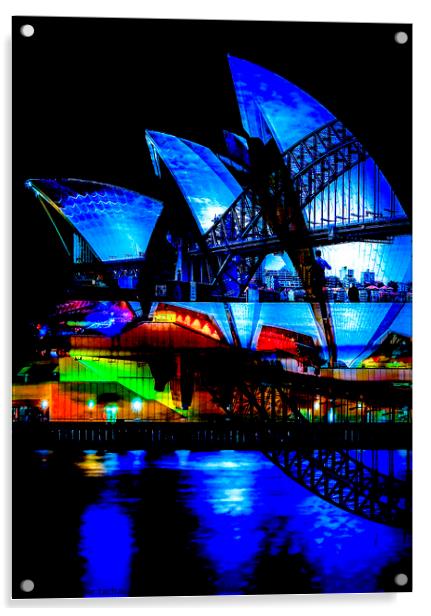 Others Opera House & Bridge Sydney Harbour Acrylic by peter tachauer