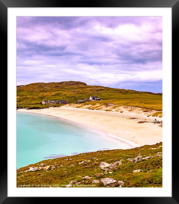 Overlooking Huisinis Beach from Hillside, Isle of Harris, Outer Hedbrides, Scotland  Framed Mounted Print by Dan Webster