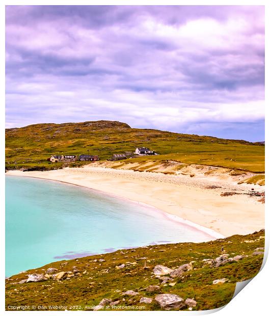 Overlooking Huisinis Beach from Hillside, Isle of Harris, Outer Hedbrides, Scotland  Print by Dan Webster