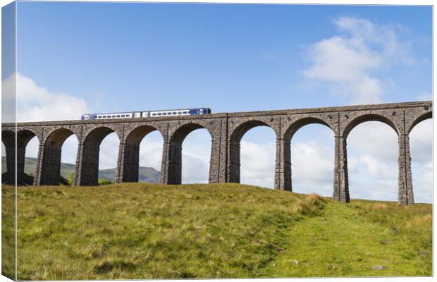 Train passing over the Ribblehead Viaduct  Canvas Print by Jason Wells