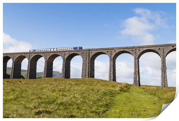 Train passing over the Ribblehead Viaduct  Print by Jason Wells