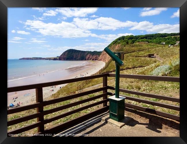 Viewpoint Over Sidmouth Beach Framed Print by Sheila Ramsey