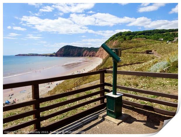 Viewpoint Over Sidmouth Beach Print by Sheila Ramsey