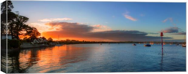 Sunset on the River Tamar, Saltash, Cornwall Canvas Print by Maggie McCall