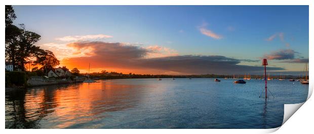 Sunset on the River Tamar, Saltash, Cornwall Print by Maggie McCall