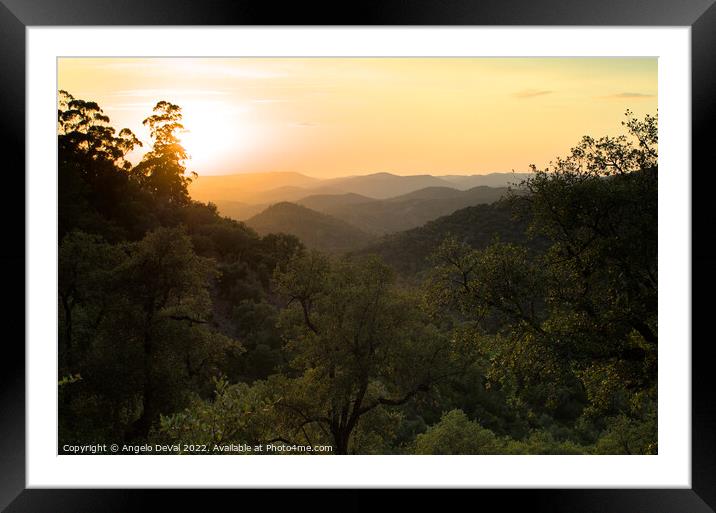 Sunset In the Mountains of Loule Framed Mounted Print by Angelo DeVal