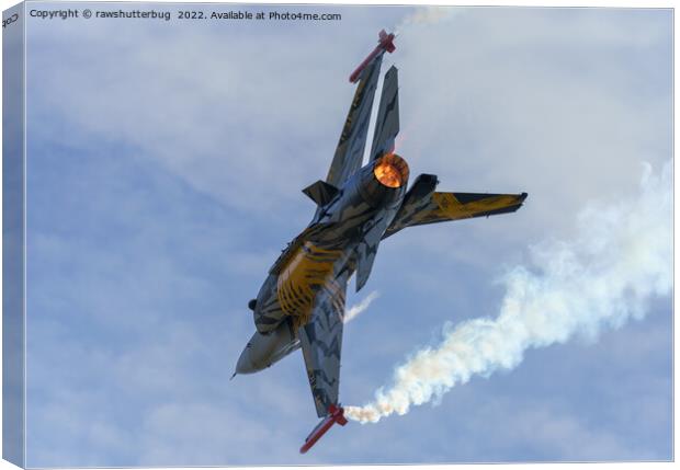 F-16 Tiger Turns And Burns Canvas Print by rawshutterbug 
