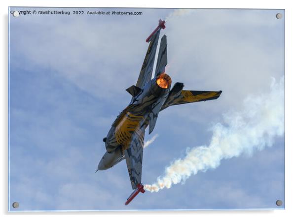 F-16 Tiger Turns And Burns Acrylic by rawshutterbug 